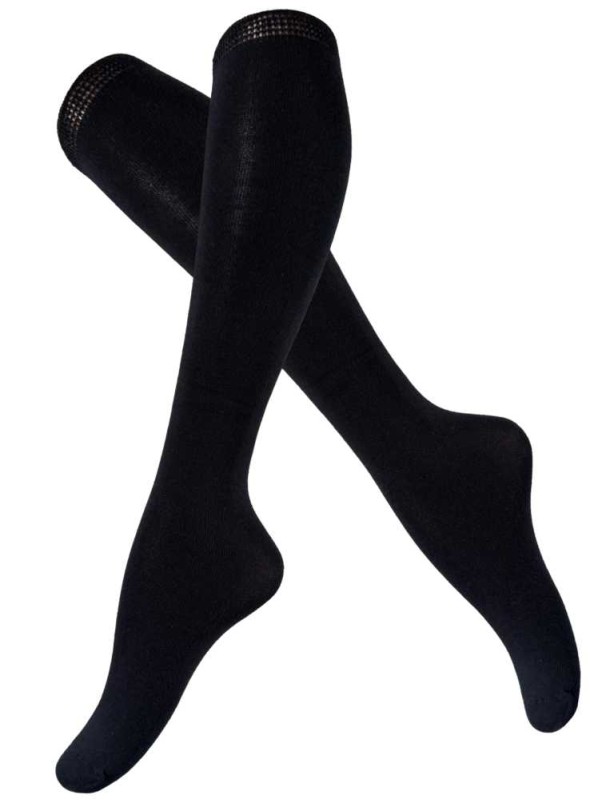 Svarta knästrumpor av bambu från Kilde, för vuxna