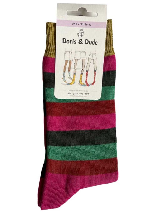 Bambustrumpor med ekologisk bomull, randiga från Doris & Dude