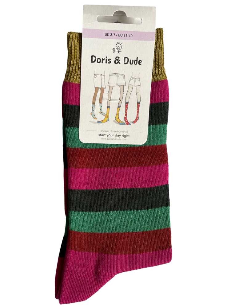 Bambustrumpor med ekologisk bomull, randiga från Doris & Dude