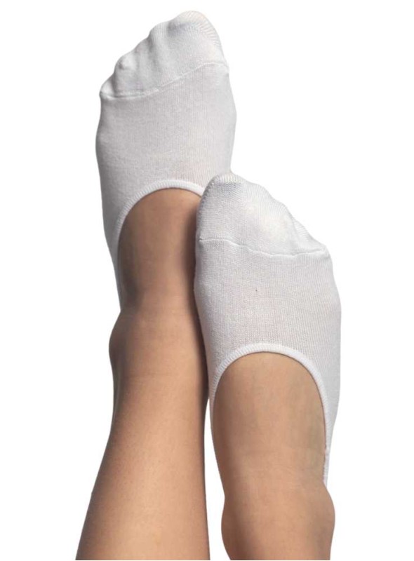 Bambu mini steps med silicon i häl, vitt, osynliga strumpor