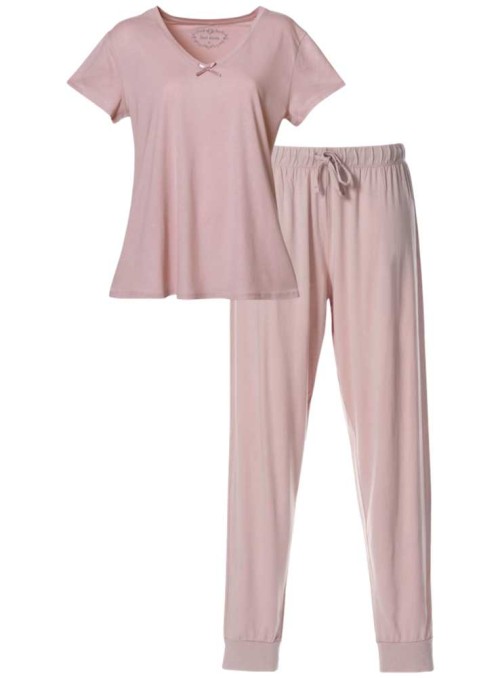 Strl. XL pyjamas set av bambu, rosa topp och byxor