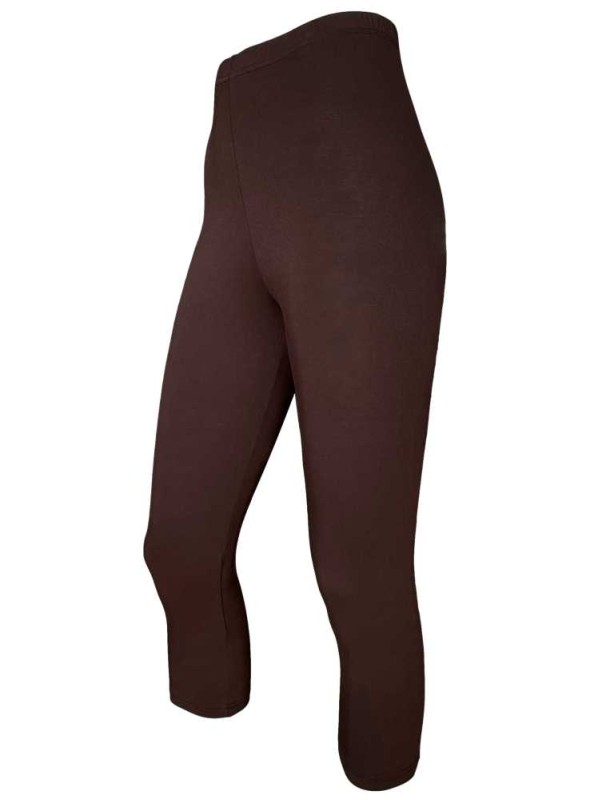 3/4 leggings av bambu, brun