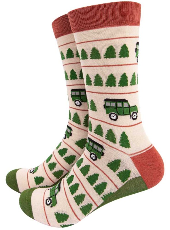 Bambustrumpor med 4x4 bil, herr, från Sock Talk