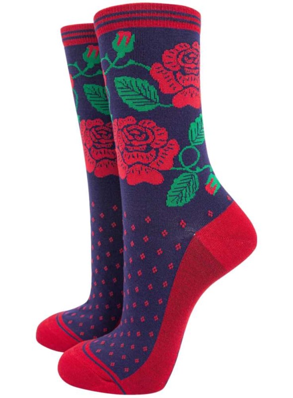 Bambustrumpor Rose, dam, från Sock Talk