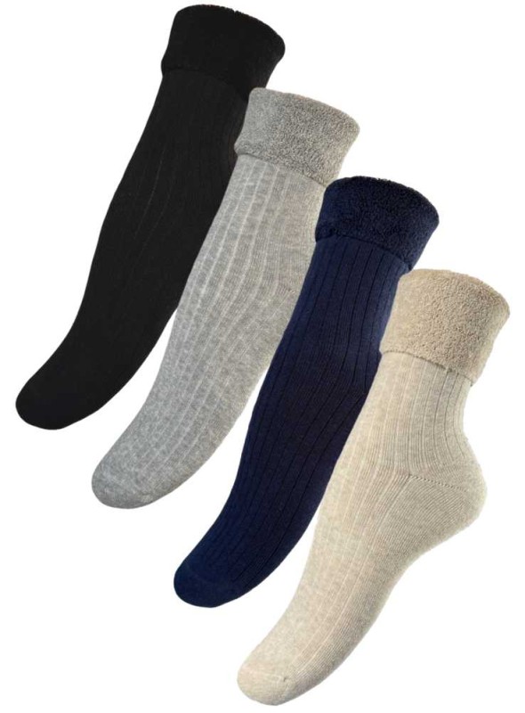 4 par damstrumpor i bomullsfrotté