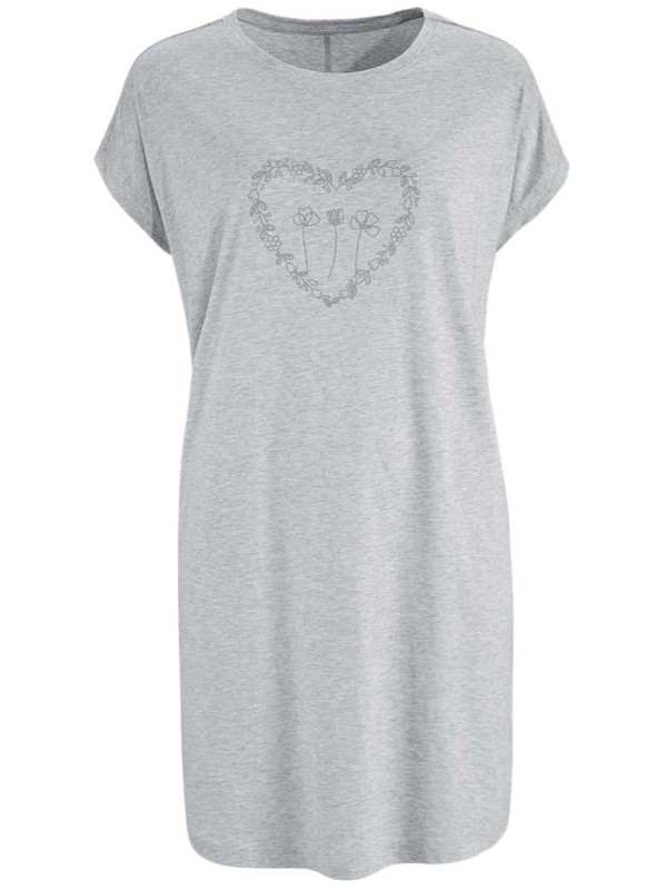 Nattlinne av bambu big T gråmelange