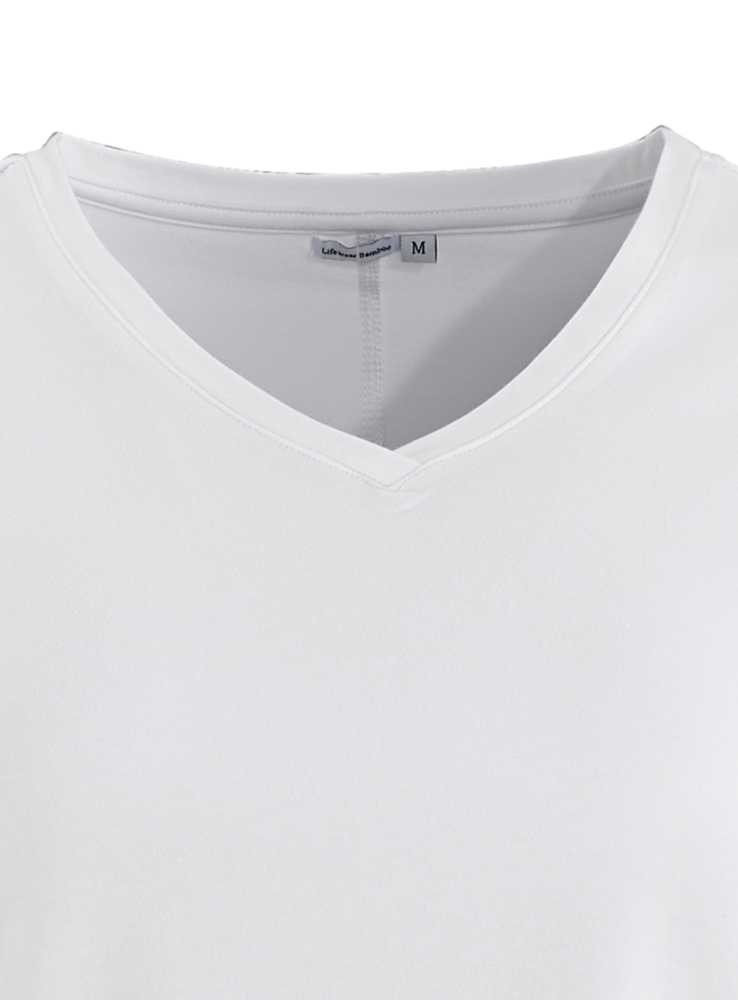 Bambutopp, enfärgad vit kortärmad