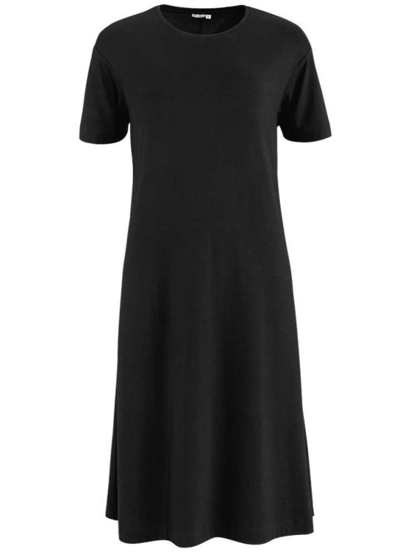Bambuklänning, kortärmad, svart