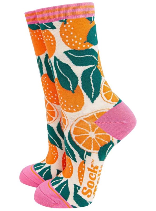 Bambustrumpor orange, dam, från Sock Talk