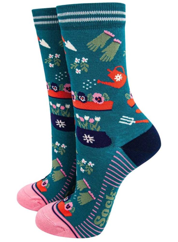 Bambustrumpor trädgårdsarbete, dam, från Sock Talk