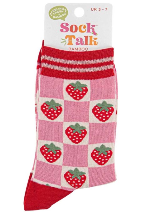 Bambustrumpor jordgubbar, dam, från Sock Talk