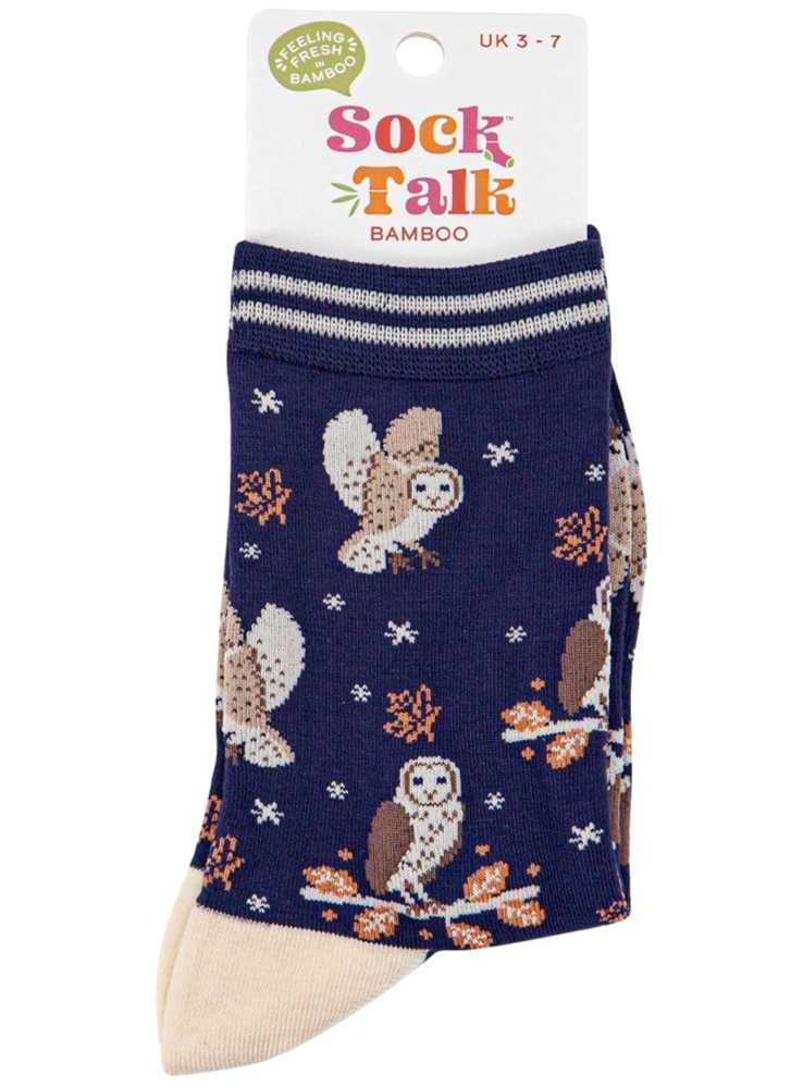 Bambustrumpor med ugglor, dam, från Sock Talk