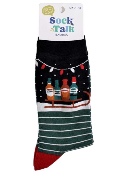 Bambustrumpor med kälke och flaskor, herr, från Sock Talk