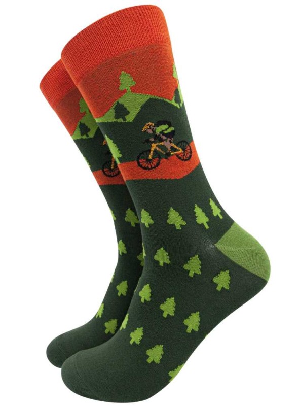 Bambustrumpor med mountain bike, herr, från Sock Talk