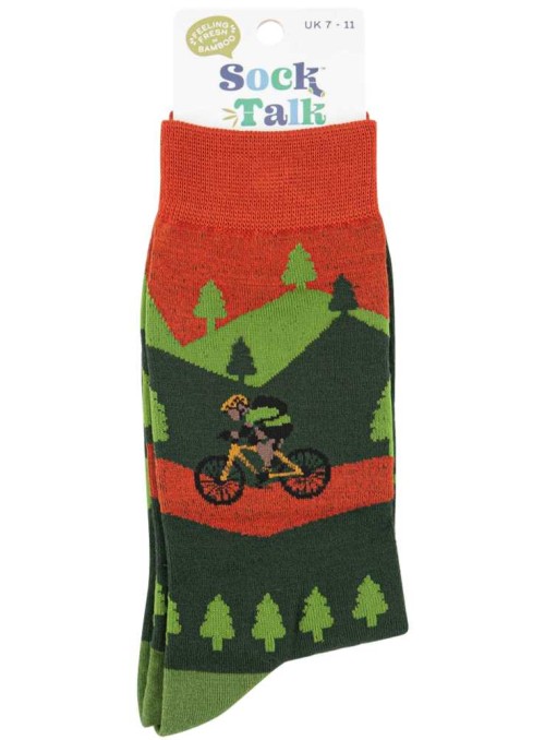 Bambustrumpor med mountain bike, herr, från Sock Talk