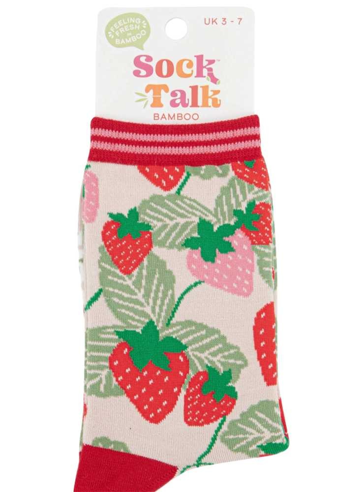 Bambustrumpor jordgubbar, dam, från Sock Talk