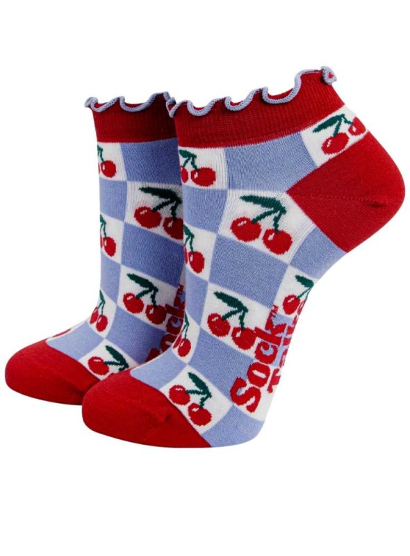 Strumpa av bambu med kort skaft, körsbär, dam, från Sock Talk