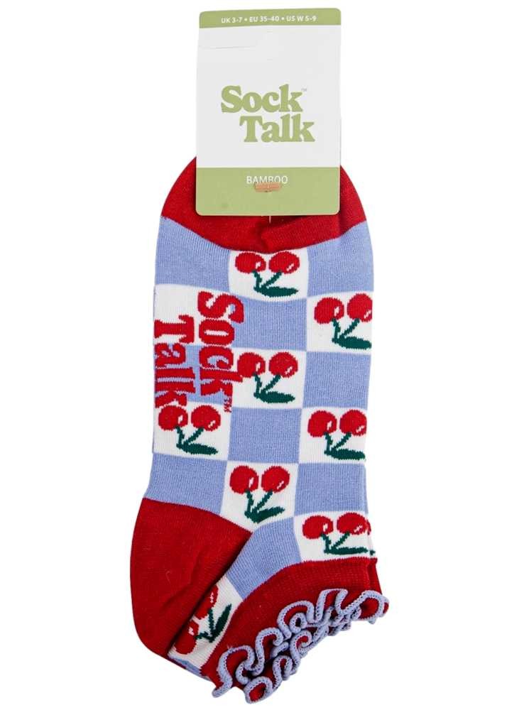 Strumpa av bambu med kort skaft, körsbär, dam, från Sock Talk