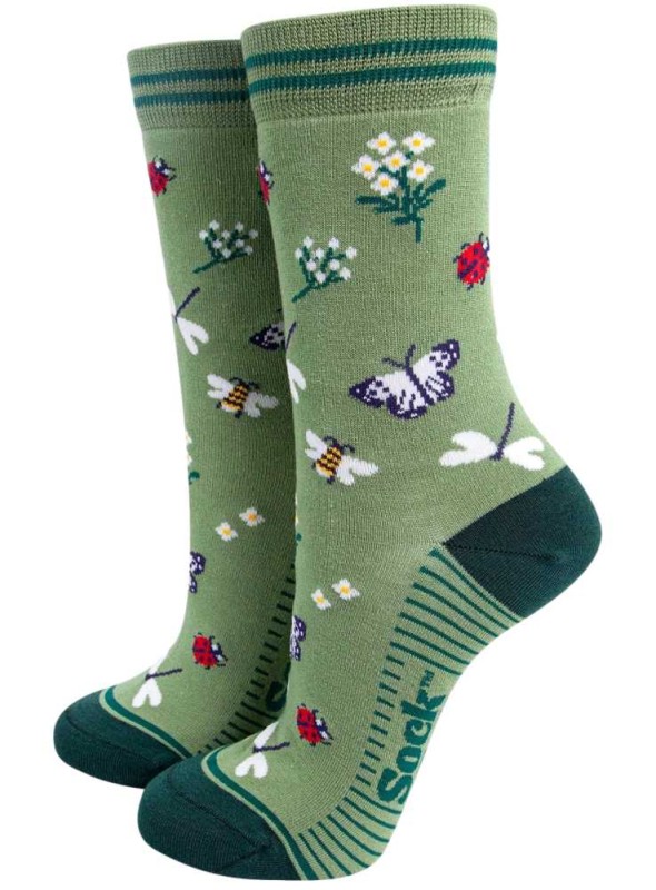 Bambusockor bin och nyckelpigor, dam, från Sock Talk