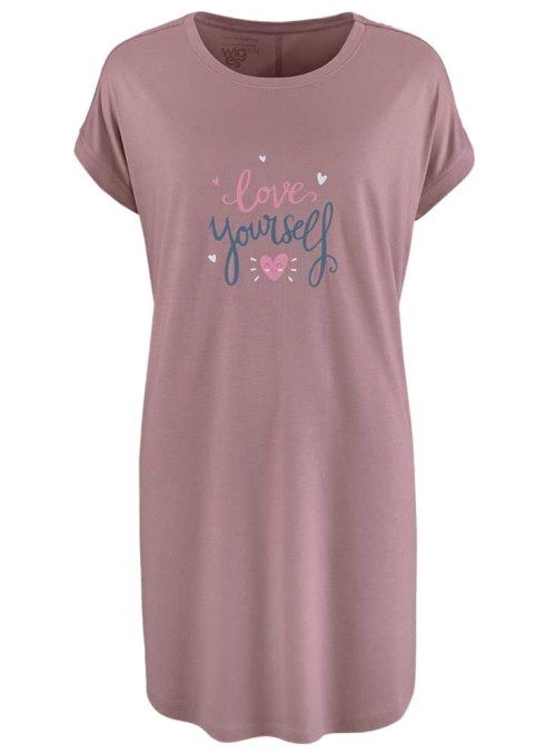 Nattlinne av bambu big T Mauve