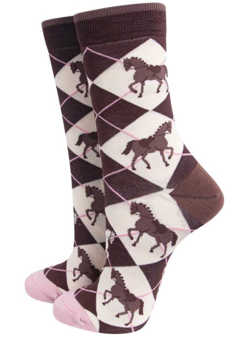 Bambusockor med hästar, dam, från Sock Talk