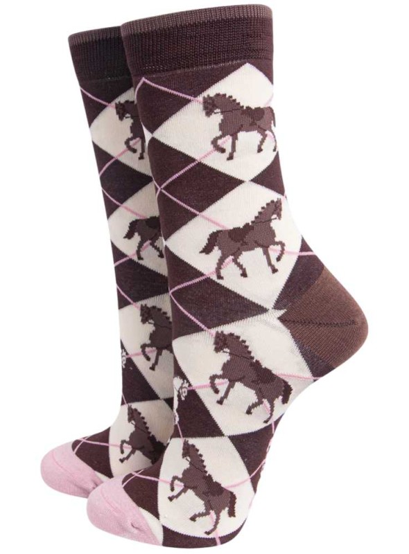 Bambusockor med hästar, dam, från Sock Talk