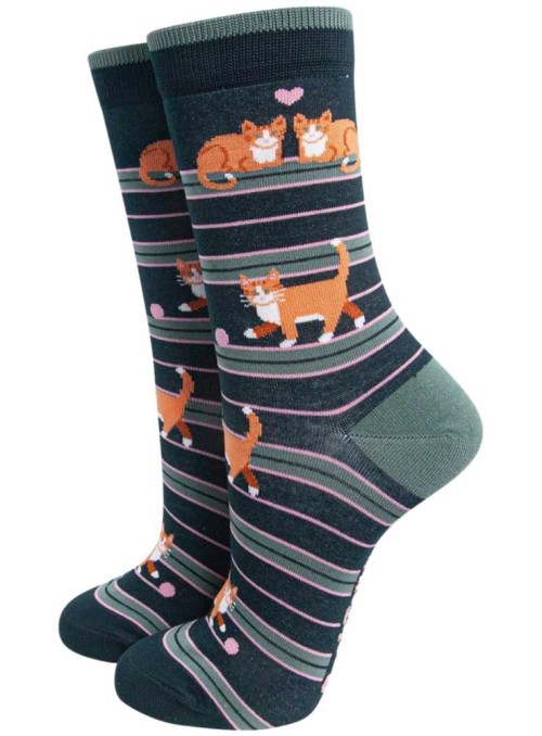 Bambusockor med katter, dam, från Sock Talk