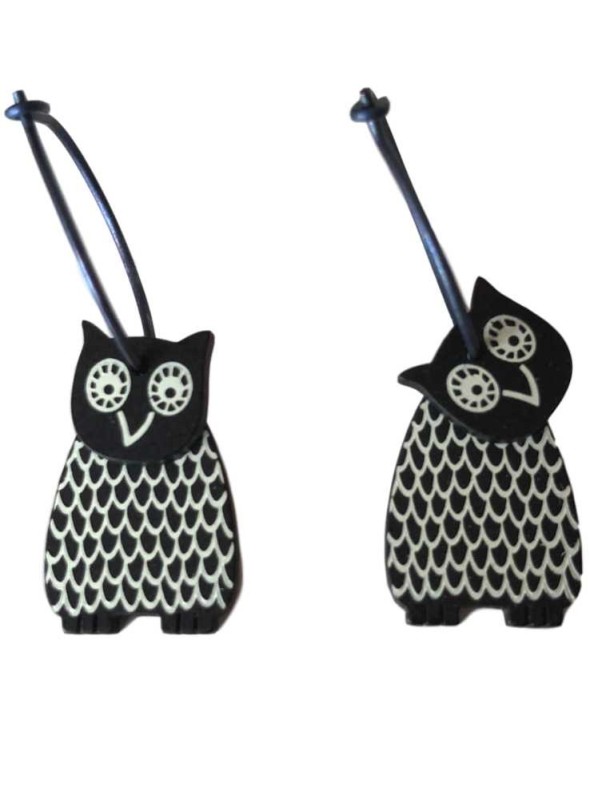 Örhängen Ugglor svart m vit