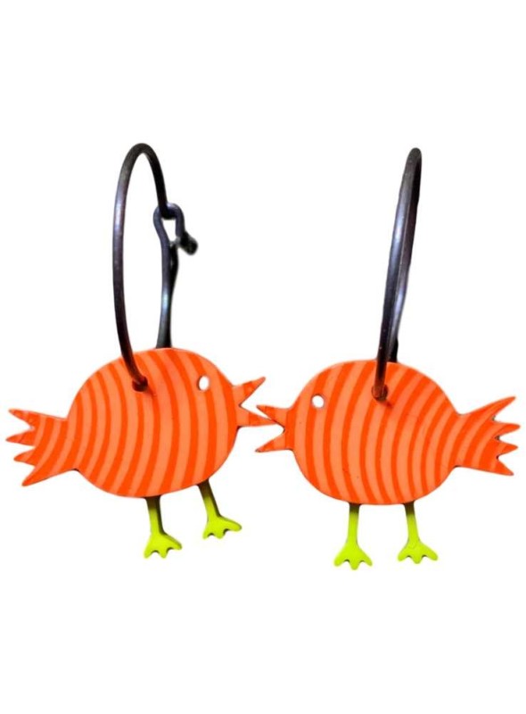 Örhängen orange fågel med ränder