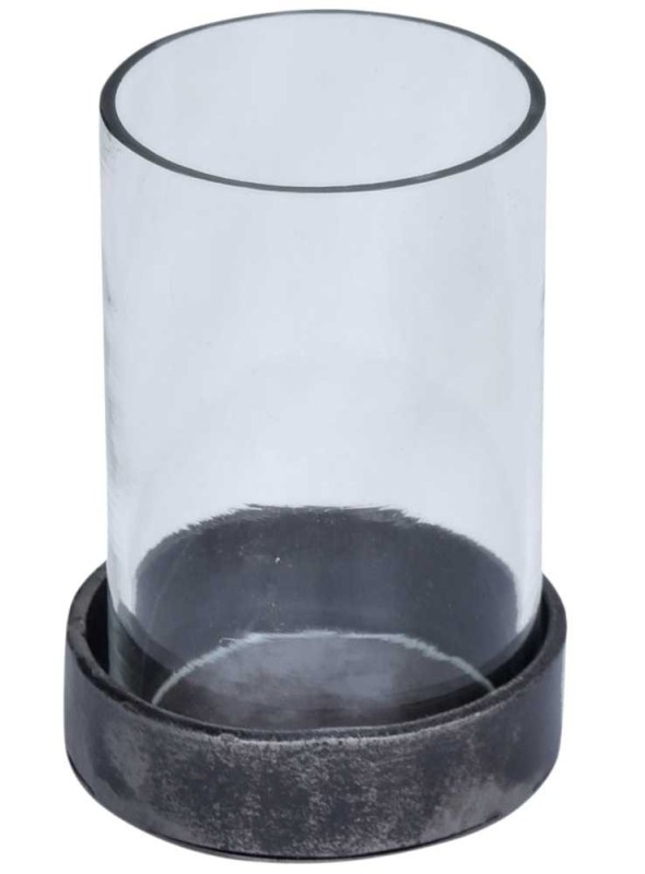 Ljuslykta i glas och järn