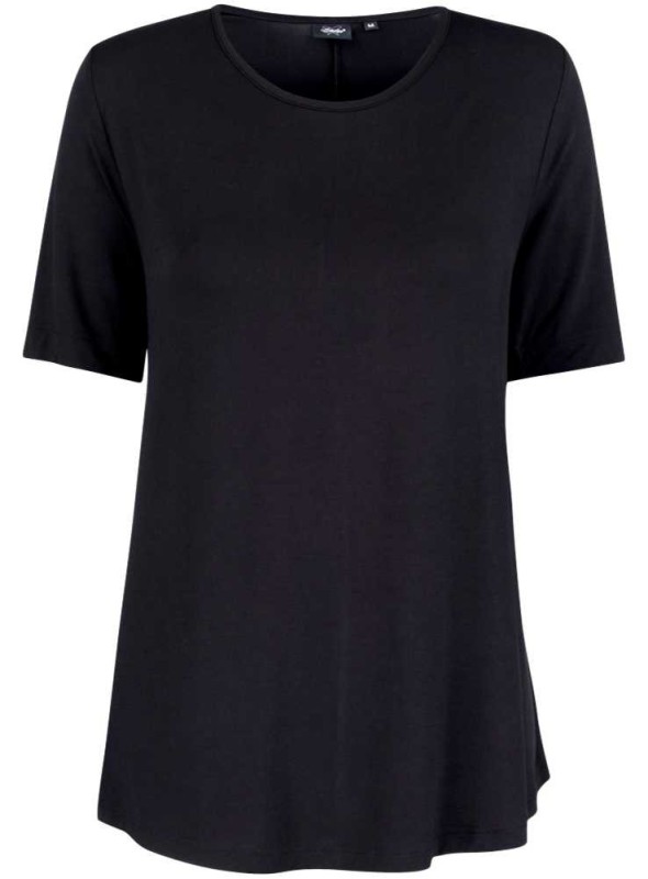 Bambu enfärgad svart top, kortärmad