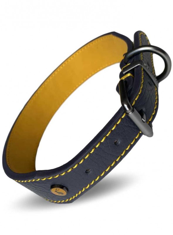 Läder hundhalsband Navy från Joules