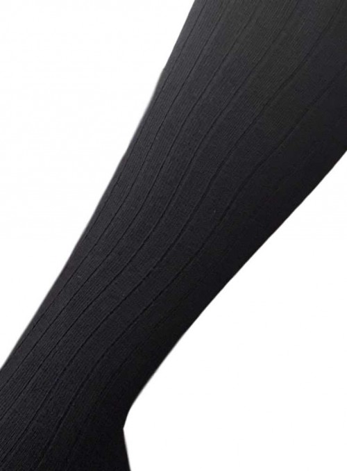 Bambu knästrumpor med handkettlad tåsöm Svart
