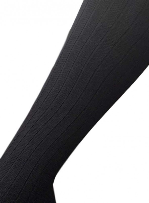 Bambu knästrumpor med handkettlad tåsöm Svart