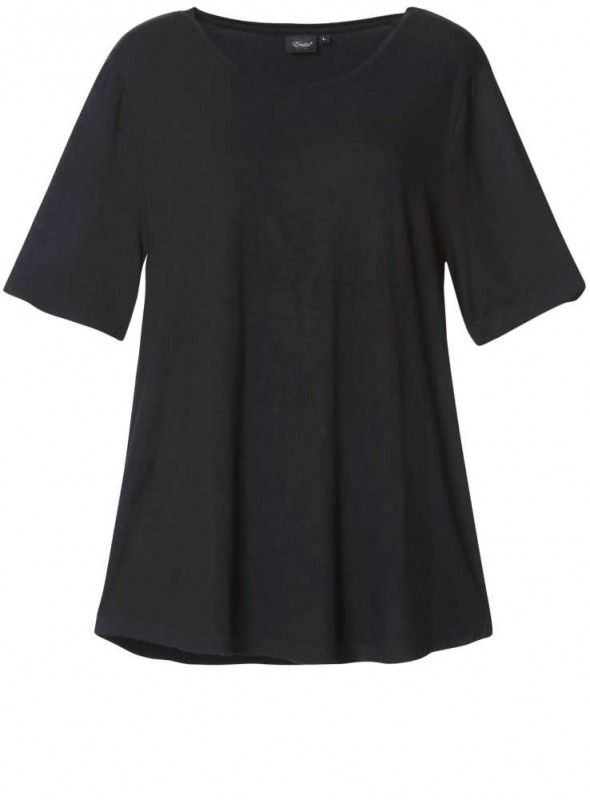 Bambu enfärgad svart top, kortärmad