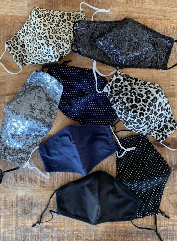 Ansiktsmask i bomull, Black Sequin från Black Colour