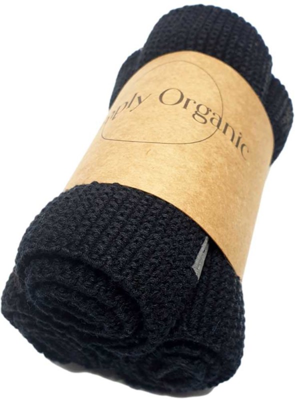 3 st ekologiska disktrasor i 100% bomull i pärlstickad Black