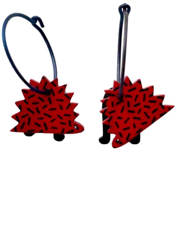 Örhängen röd igelkott