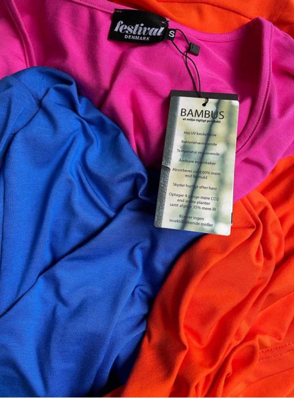 Bambu trikå blus, lång arm, orange