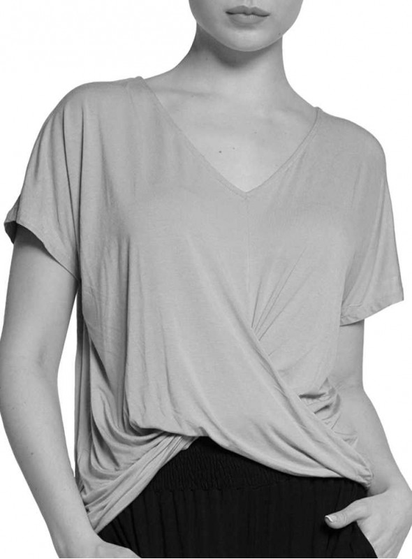 Bambutopp kortärmad Twist Top Black