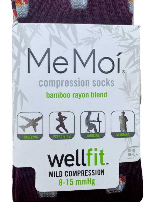 Mönstrad kompressionsstrumpa av bambu herr Brandy