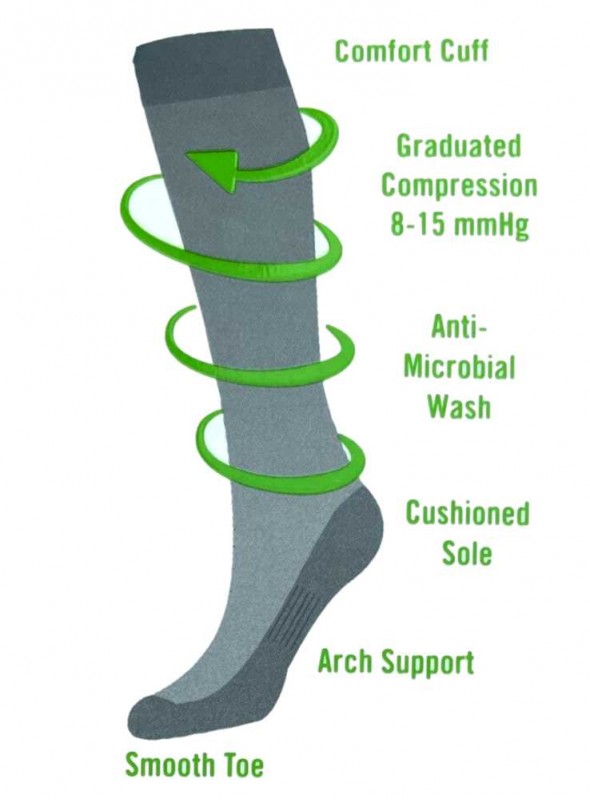 Mönstrad kompressionsstrumpa av bambu herr Brandy