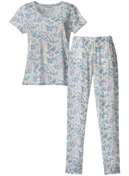 Pyjamas set av mönstra bambu, topp och byxor Akvarel