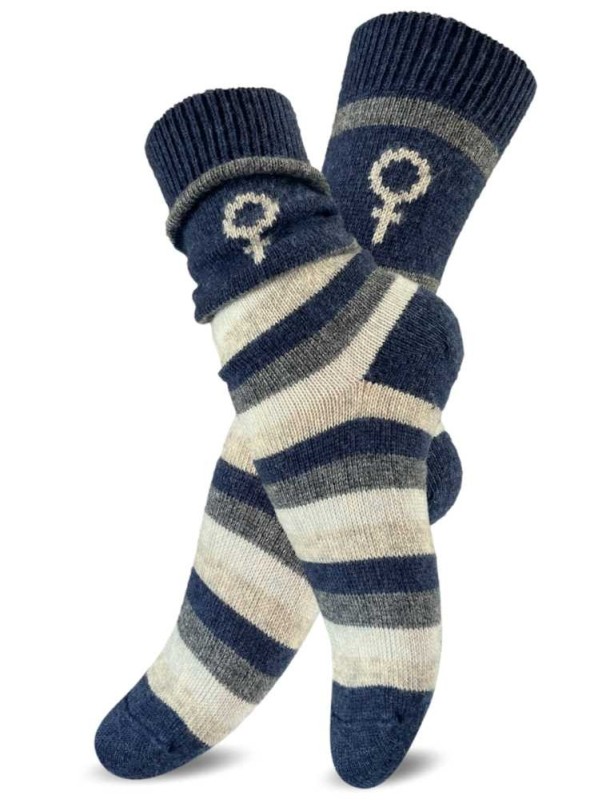 Ullstrumpor Cashmere-Mix randig från Gorridsen Design