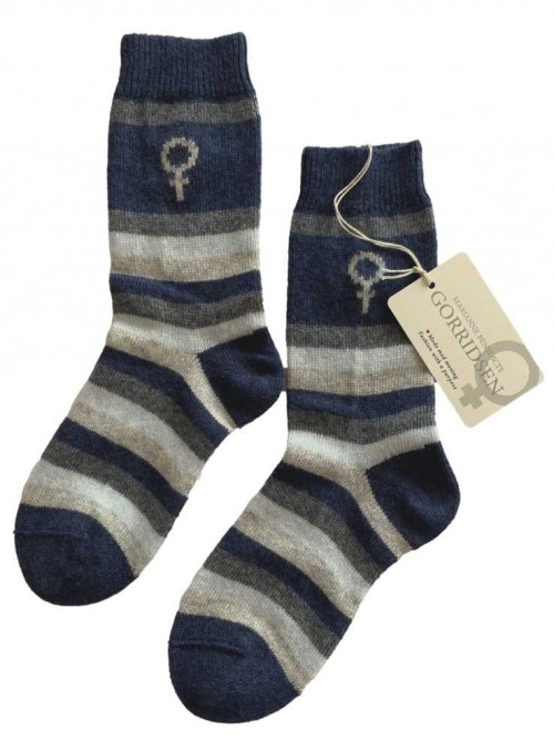 Ullstrumpor Cashmere-Mix randig från Gorridsen Design
