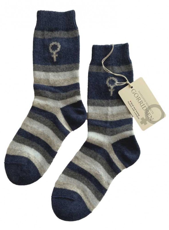 Ullstrumpor Cashmere-Mix randig från Gorridsen Design