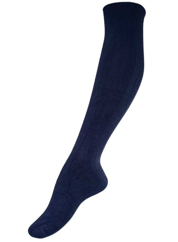 Bambu knästrumpor med handkettlad tåsöm Navy